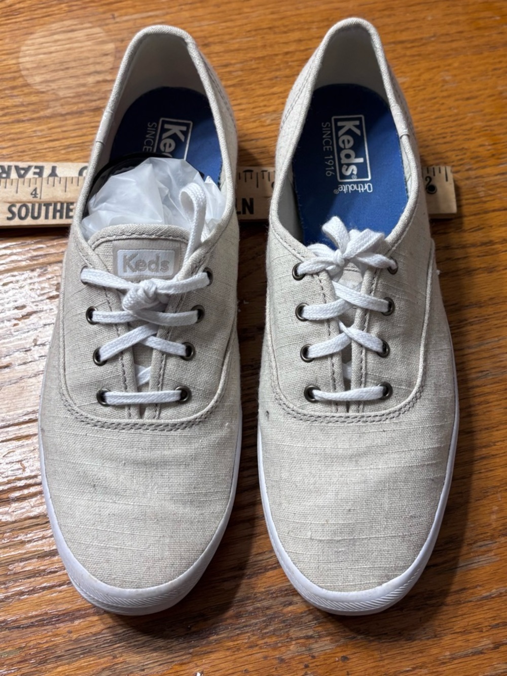Keds OrthoLite Champion Canvas Stone Sneakers size 8.5 Women’s Shoes athlesiure